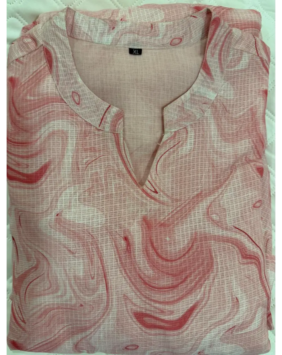 Pink Kota Doria Marble-Print Midi Dress