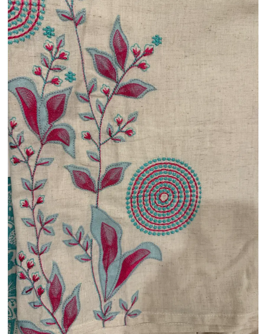 Off White Embroidered Co-Ord Set