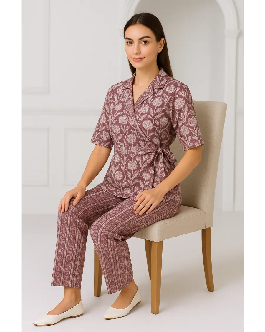 Purple Floral Co-Ord Set