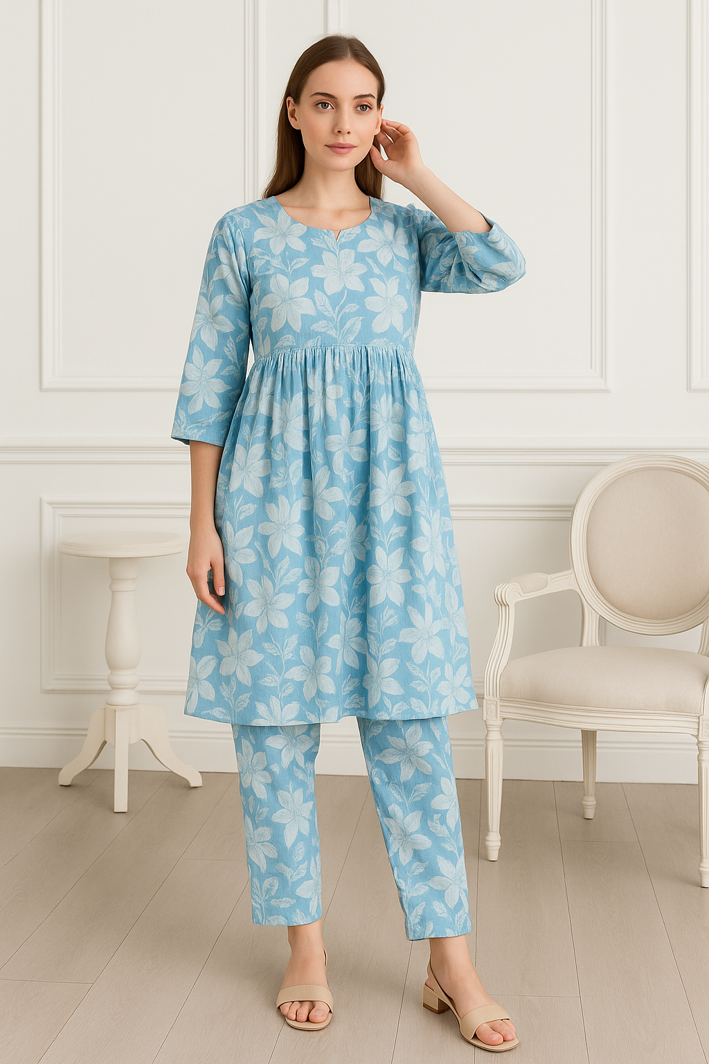 Blue floral Co-Ord Set