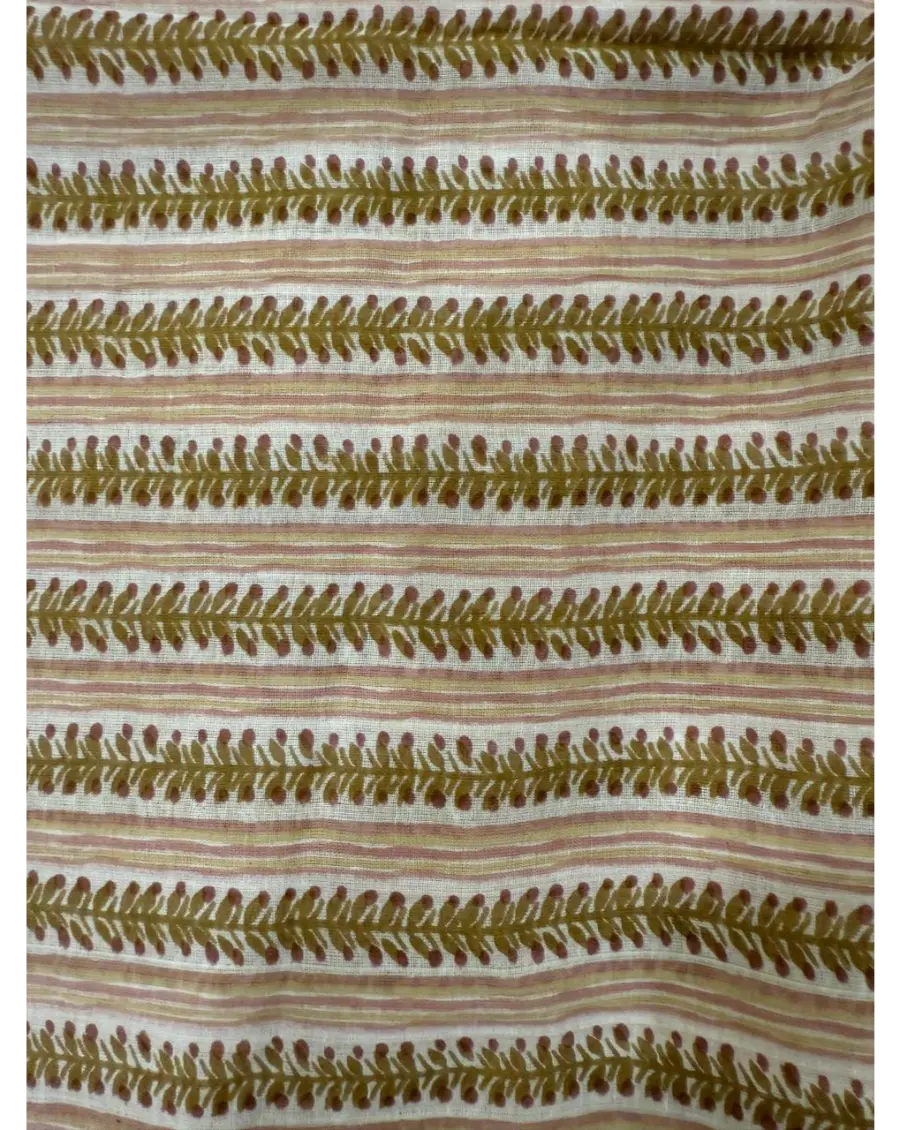 Women Pink Beige Cotton Sanganeri print suit