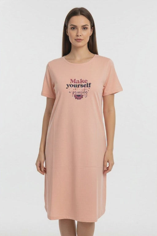 Women Lounge T-Shirt- Peach