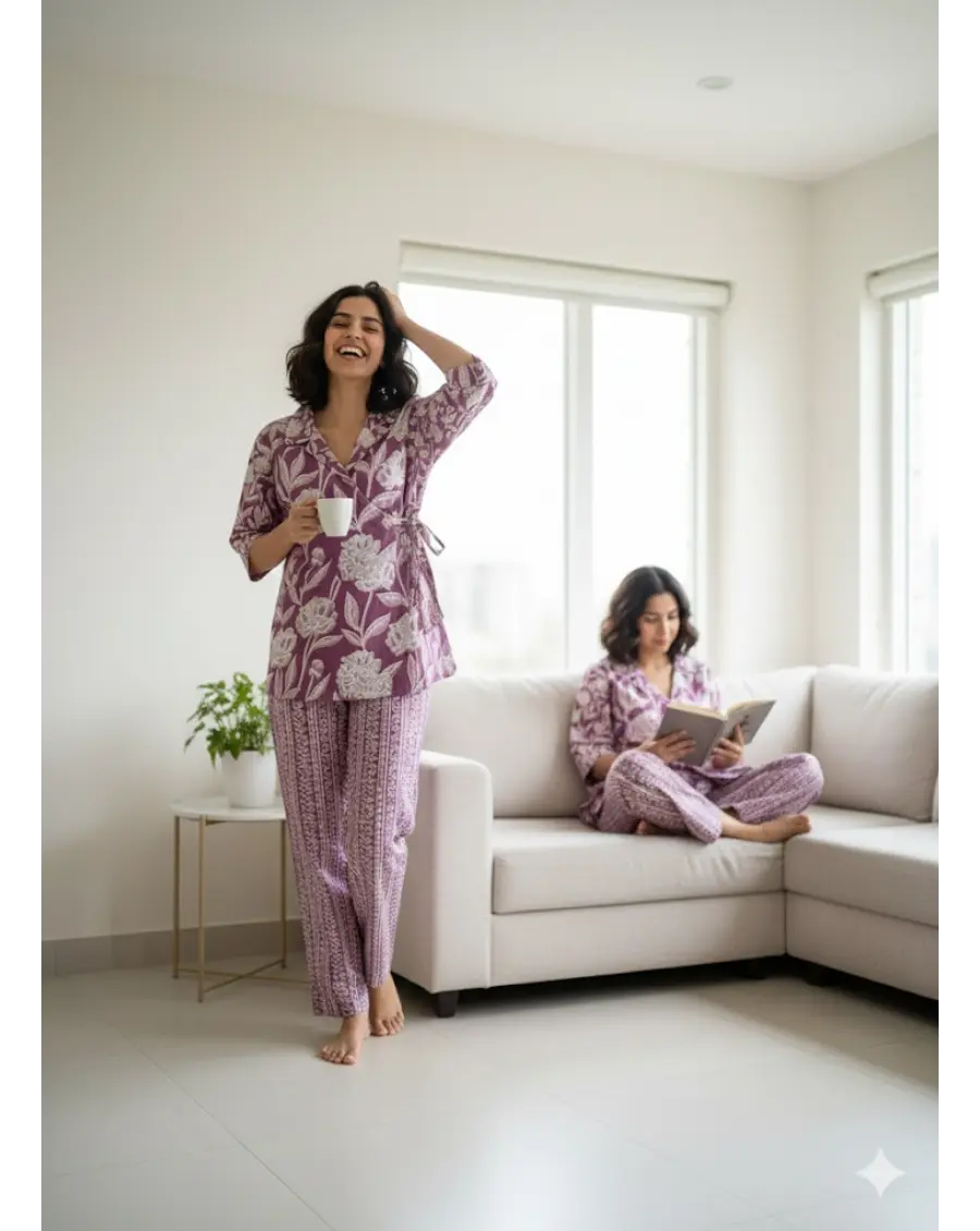 Purple Floral Co-Ord Set