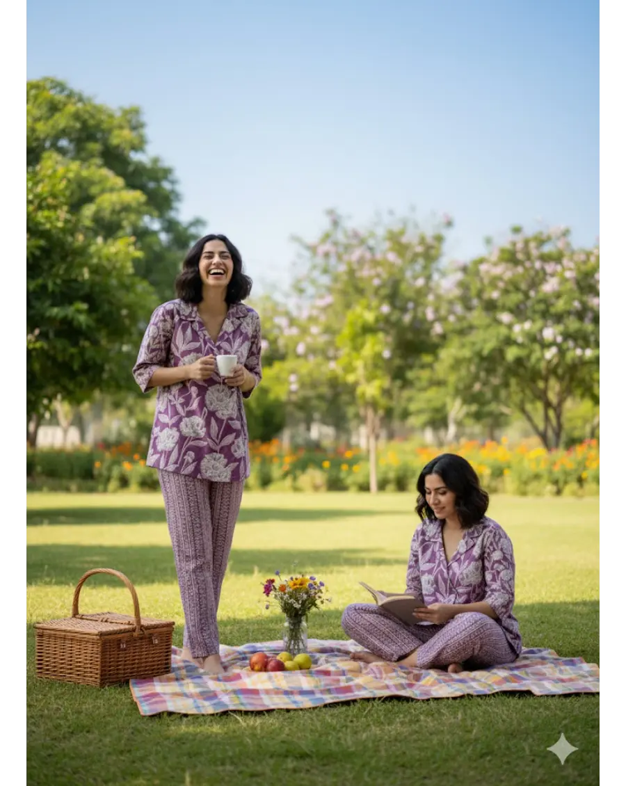 Purple Floral Co-Ord Set