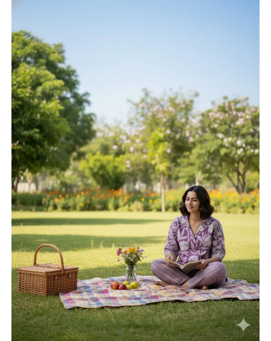 Purple Floral Co-Ord Set
