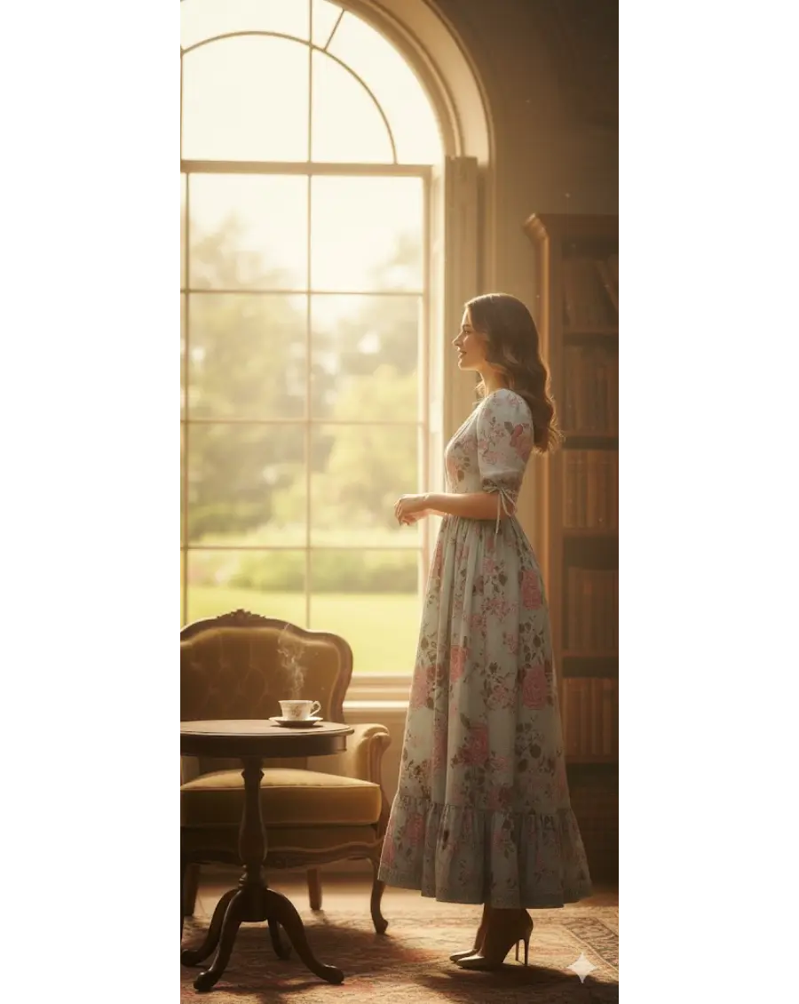 Sage Green Floral Dress