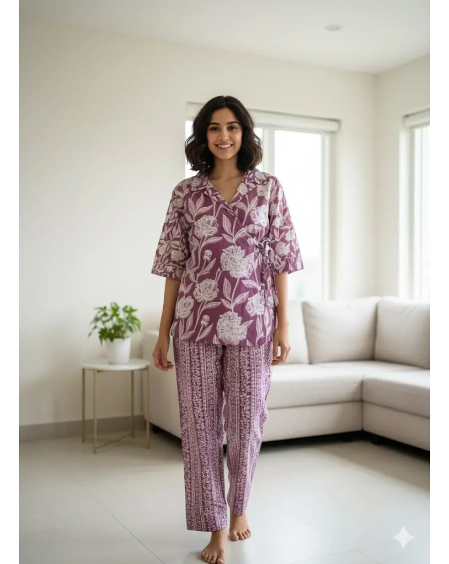 Purple Floral Co-Ord Set