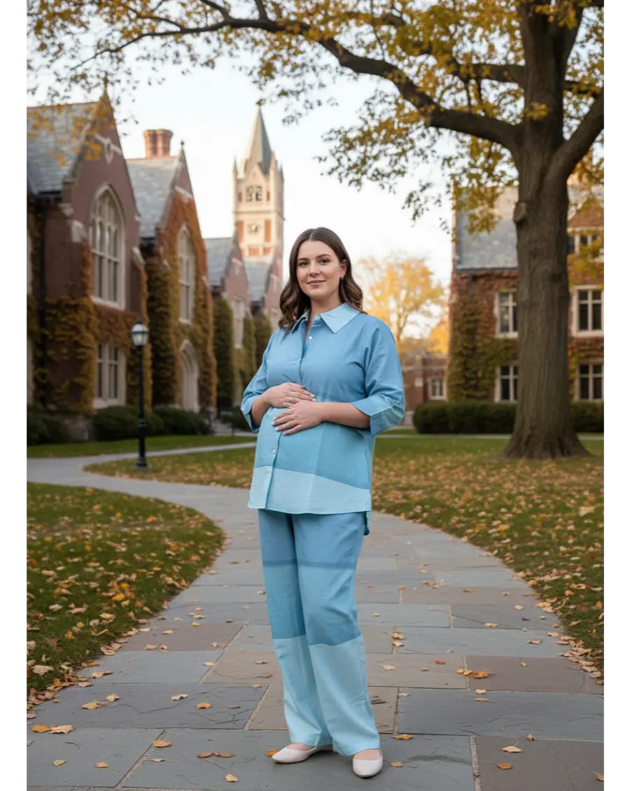 Cambric Cotton Breathable Light Blue Colour Ombre Co-ord Set