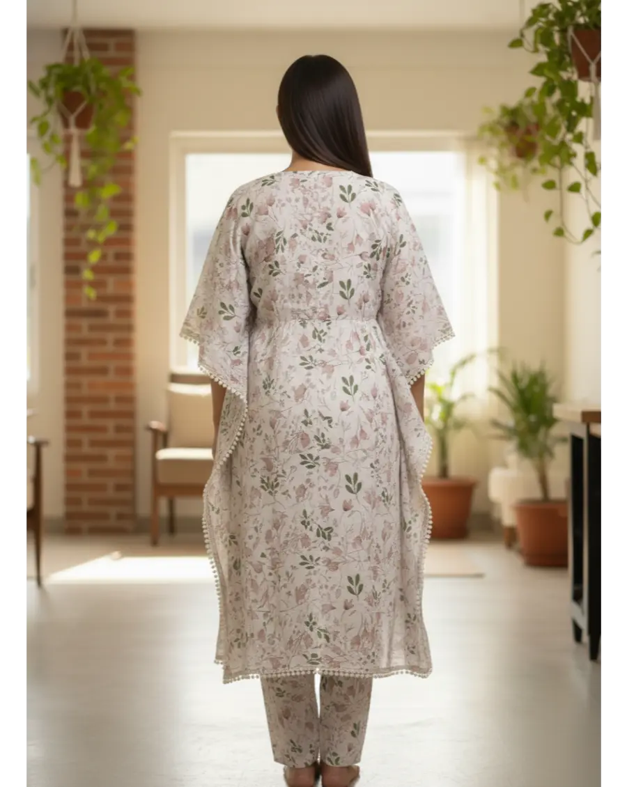 Women Cotton Maternity Kaftan Pattern Floral Print Co-ord Set