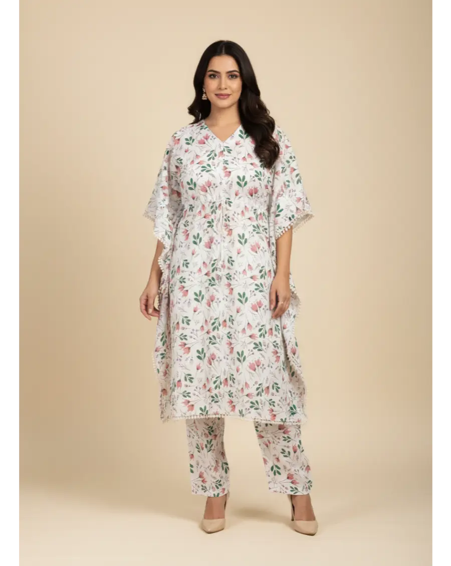 Women Cotton Maternity Kaftan Pattern Floral Print Co-ord Set