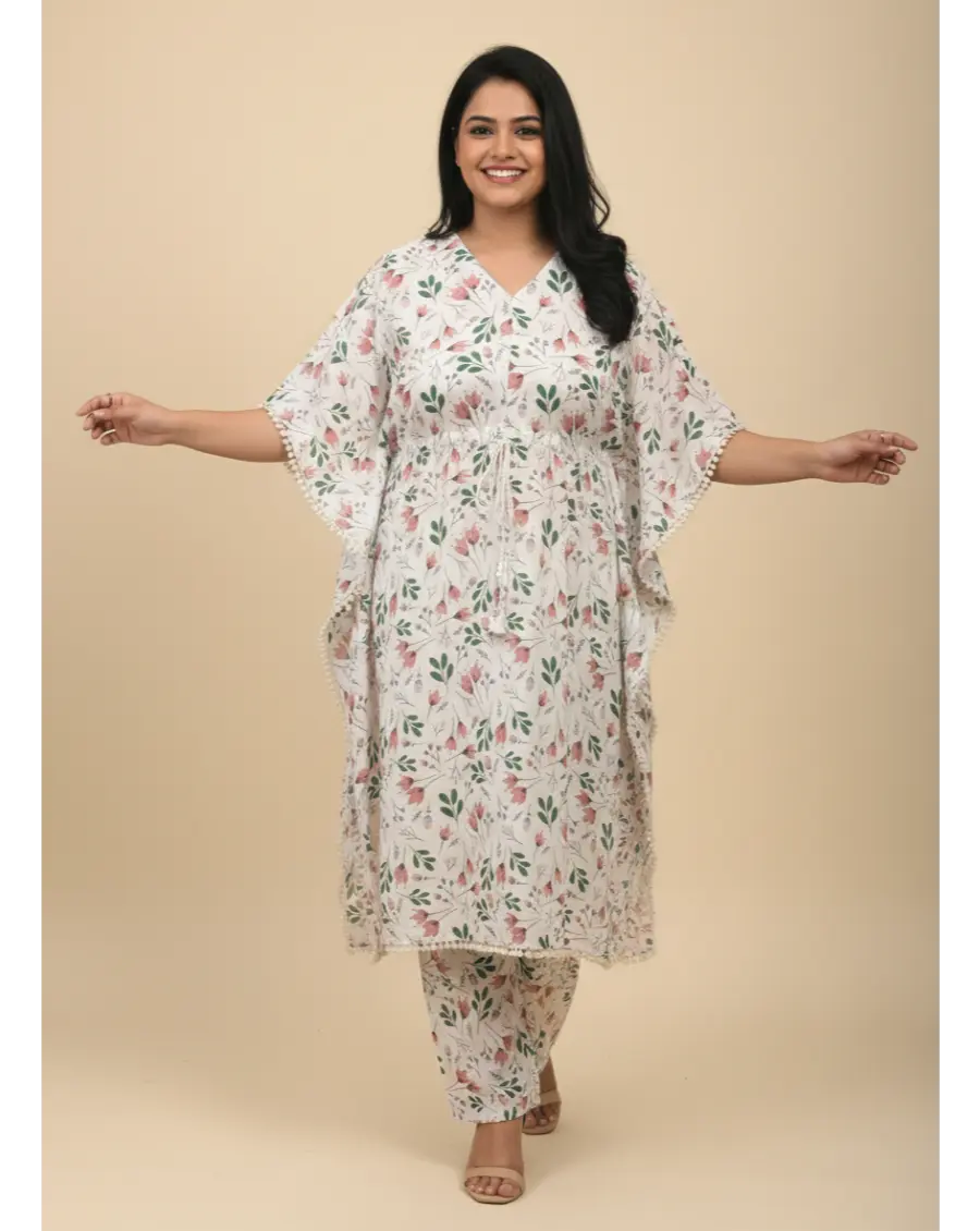 Women Cotton Maternity Kaftan Pattern Floral Print Co-ord Set