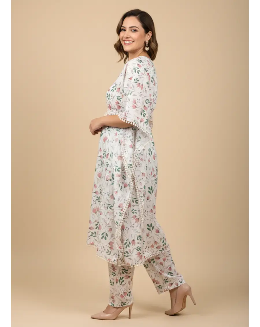 Women Cotton Maternity Kaftan Pattern Floral Print Co-ord Set