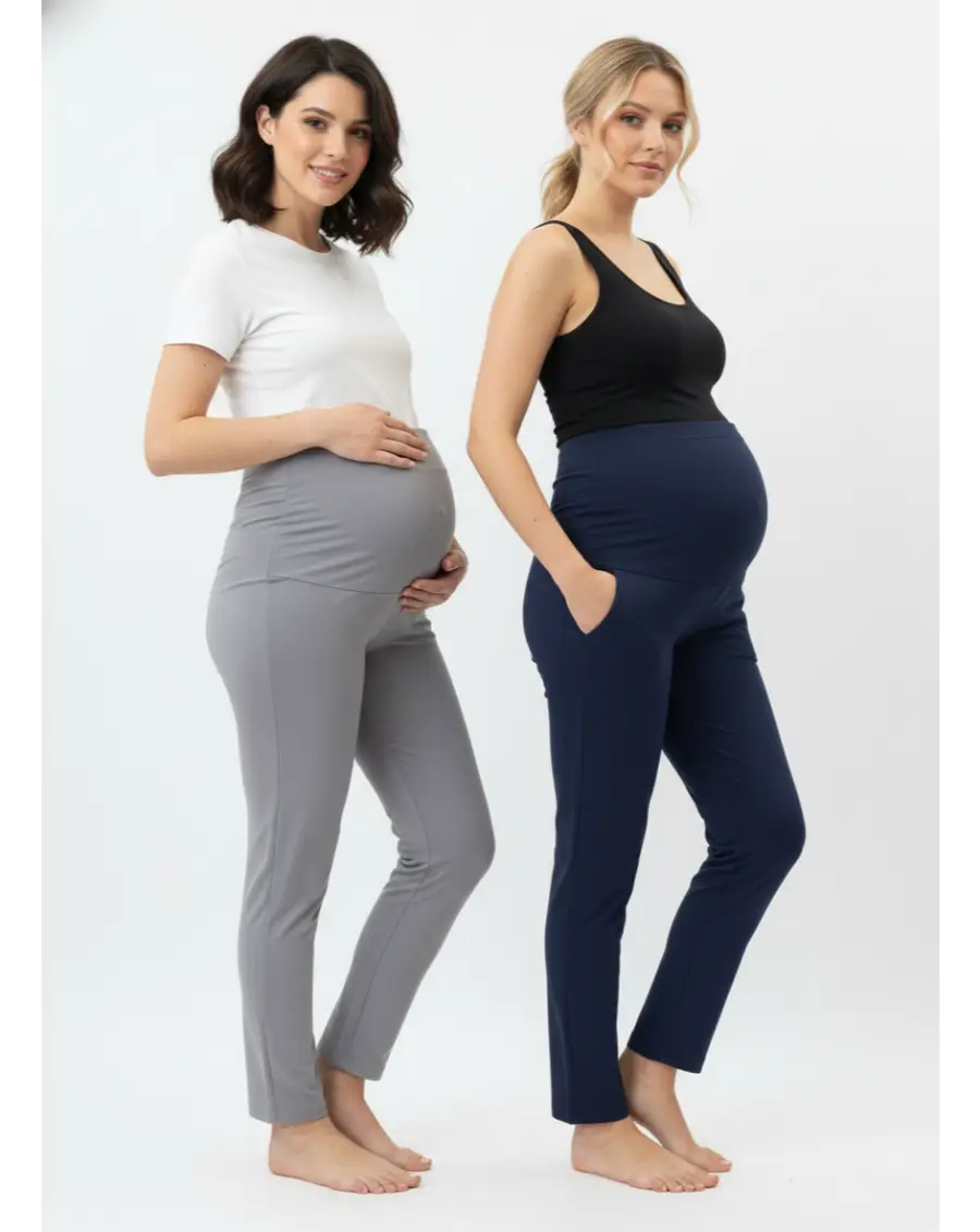 Maternity Pant - Grey+ Navy Blue (Pack of 2 )