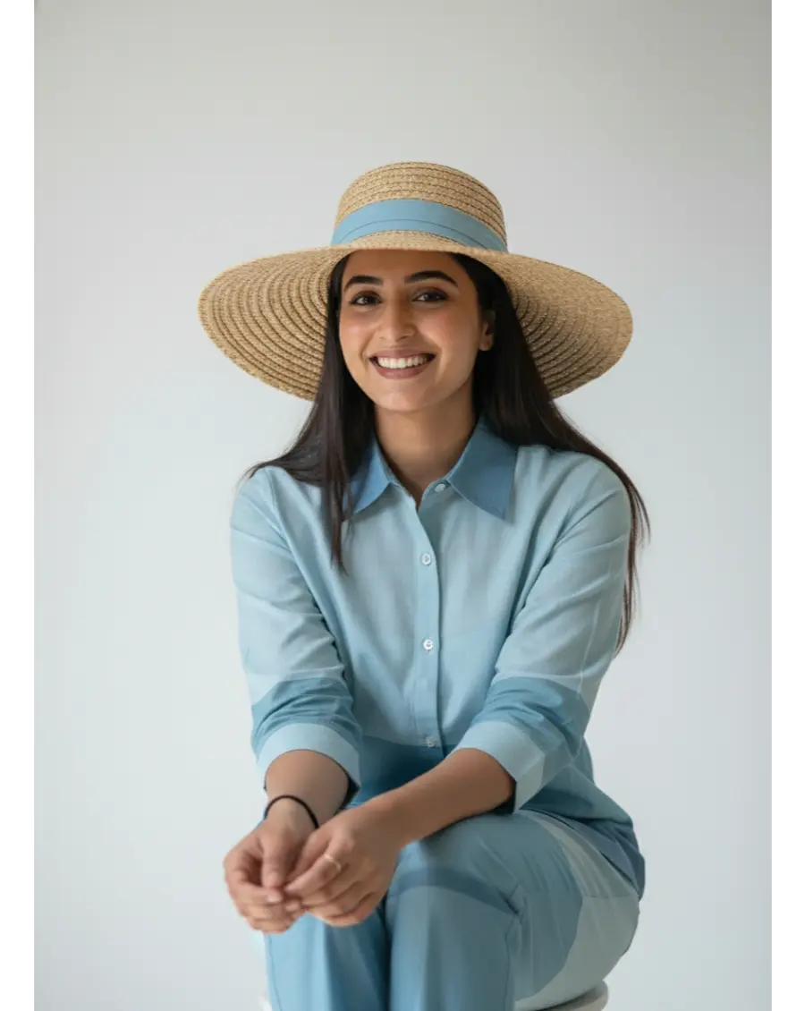 Cambric Cotton Breathable Blue Colour Ombre Co-ord Set