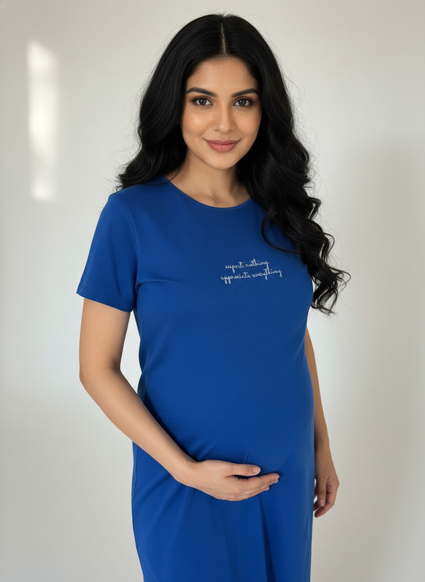 Women Lounge T-Shirt- Blue