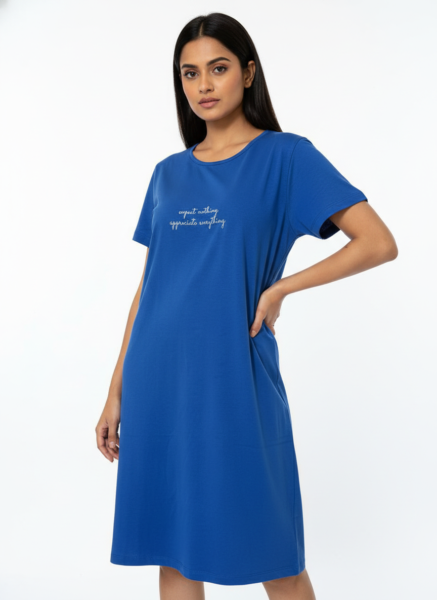 Women Lounge T-Shirt- Blue