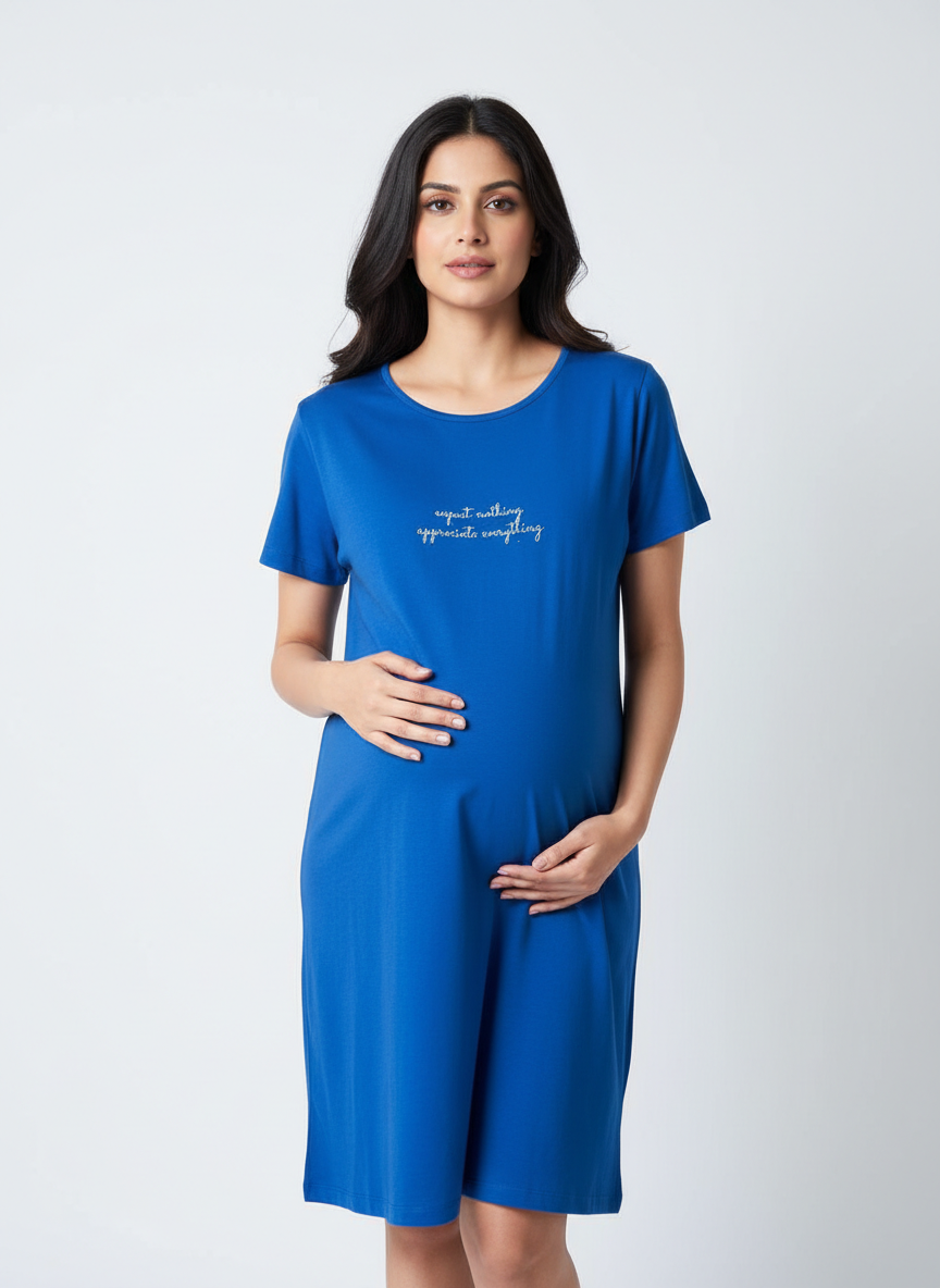 Pack of 3-Women Maternity Lounge T-Shirt- Yellow ,Blue ,Lavender