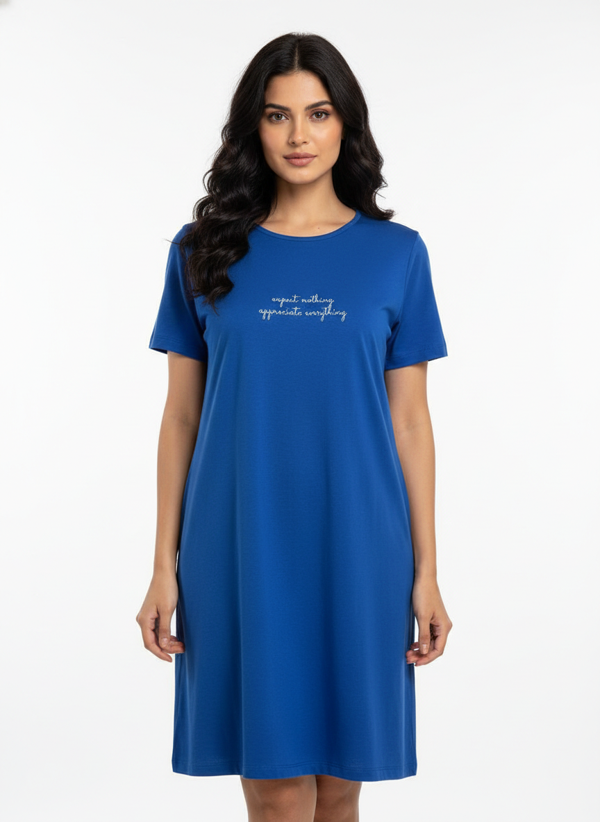Women Lounge T-Shirt- Blue