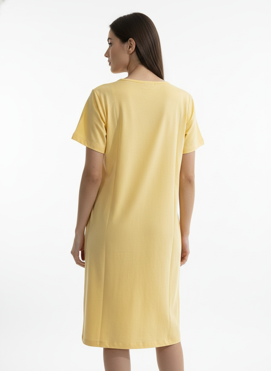 Women Maternity Feeding Zip Lounge T-shirt- Yellow
