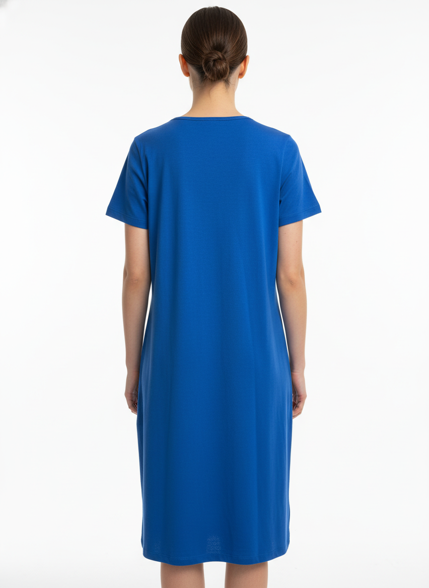 Women Maternity Feeding Zip Lounge T-Shirt- Royal Blue