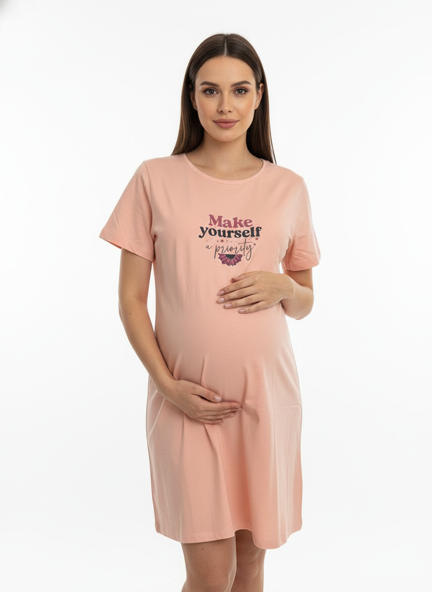 Women Lounge T-Shirt- Peach