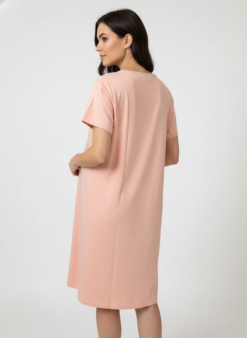 Women Lounge T-Shirt- Peach